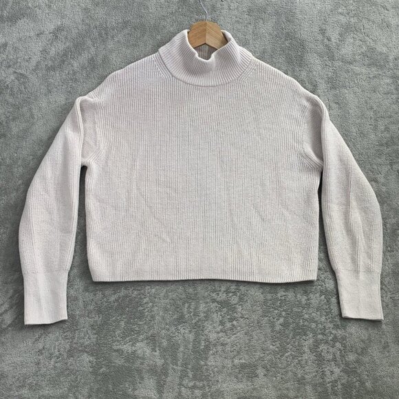 Lululemon Sweaters - Lululemon Sweater Womens 2 Ribbed Merino Wool Blend Turtleneck Heathered Natural
